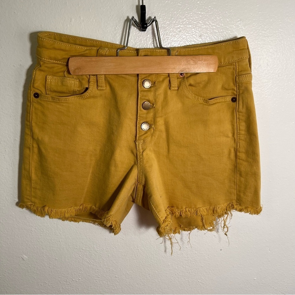 Universal Thread Cut Off Jean Shorts Mustard Yellow 2/26 - Picture 3 of 11